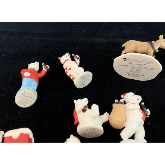 Lot of 12 Coca-Cola Hawthorne Village Figurines Polar Bears 2002 Miniature Vtg - Picture 6 of 11